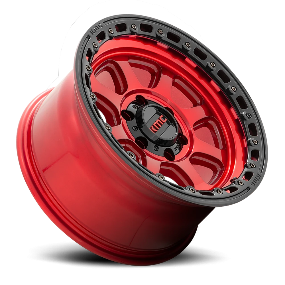 KMC Chase 17x9" 6x139.7mm 106.1mm CB -12mm Candy Red Black Lip
