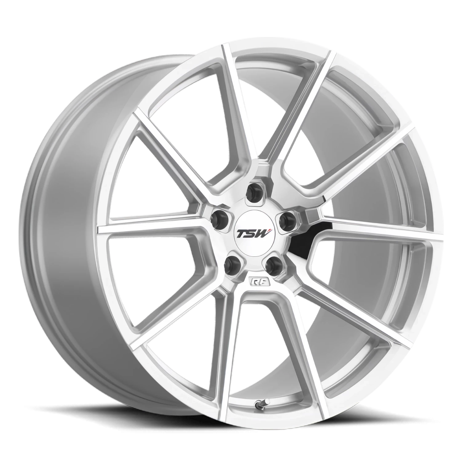 TSW Chrono 20x10" 5x120mm 76.1mm CB +25mm Silver Mirror Cut Face