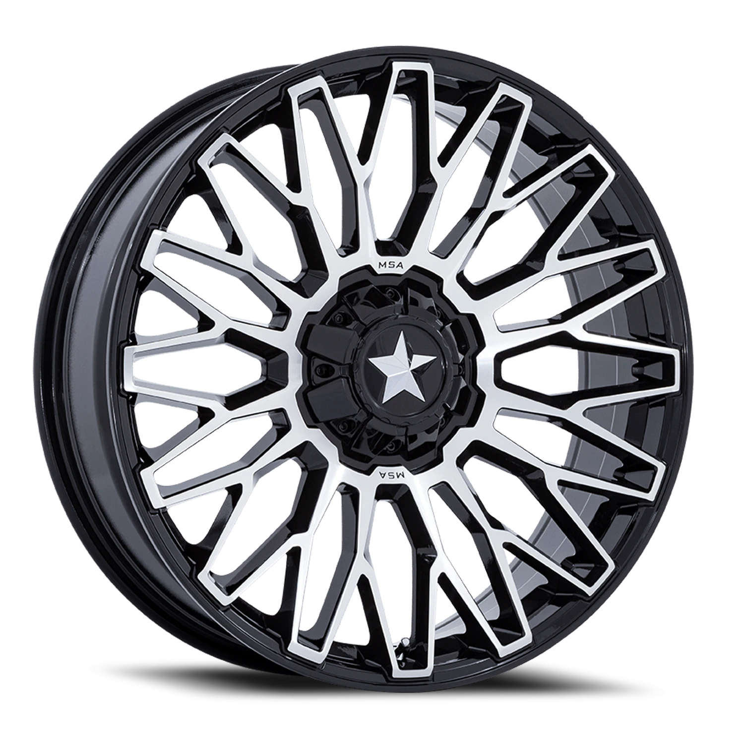 MSA Clubber 14x7" 4x137mm 110.1mm CB +10mm Gloss Black Machined