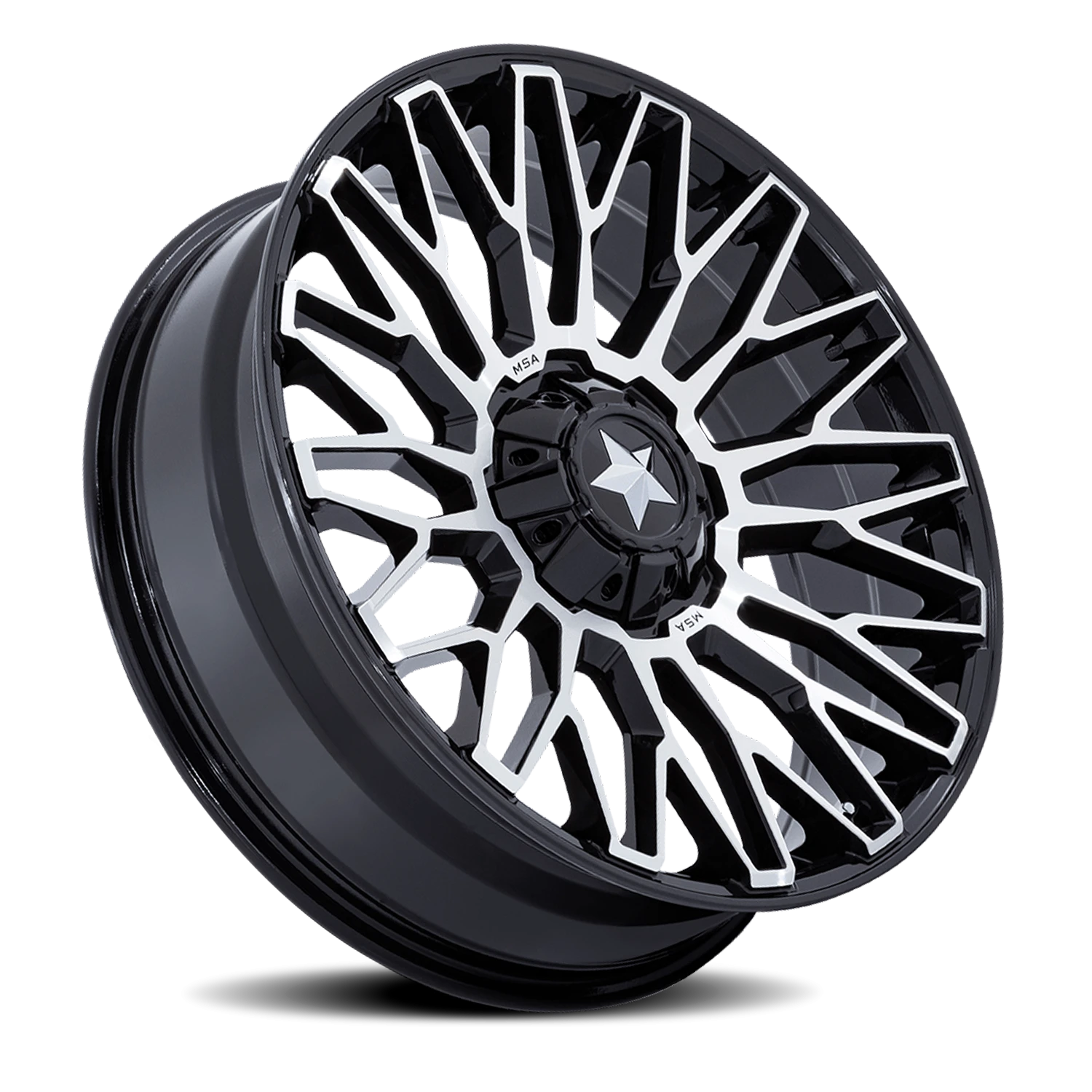 MSA Clubber 22x7" 4x137mm 110.1mm CB 0mm Gloss Black Machined