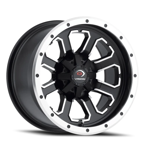 Vision 548 14x7 +3 4x110mm 86mm Matte Black Machined Face