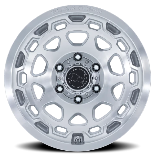 Black Rhino Congo 17x8.5" 5x130mm 71.6mm CB +25mm Gloss Silver Machined Face