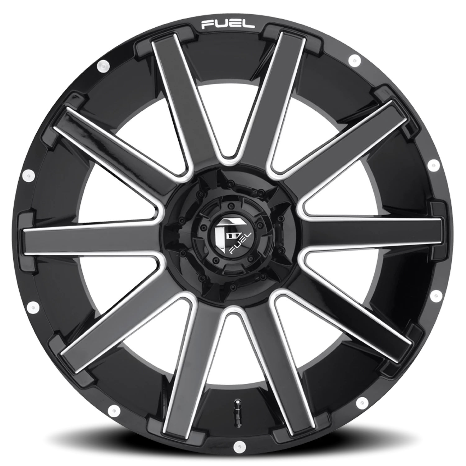 Fuel Contra 20x10" 8x165.1mm 125.2mm CB -18mm Gloss Black Milled