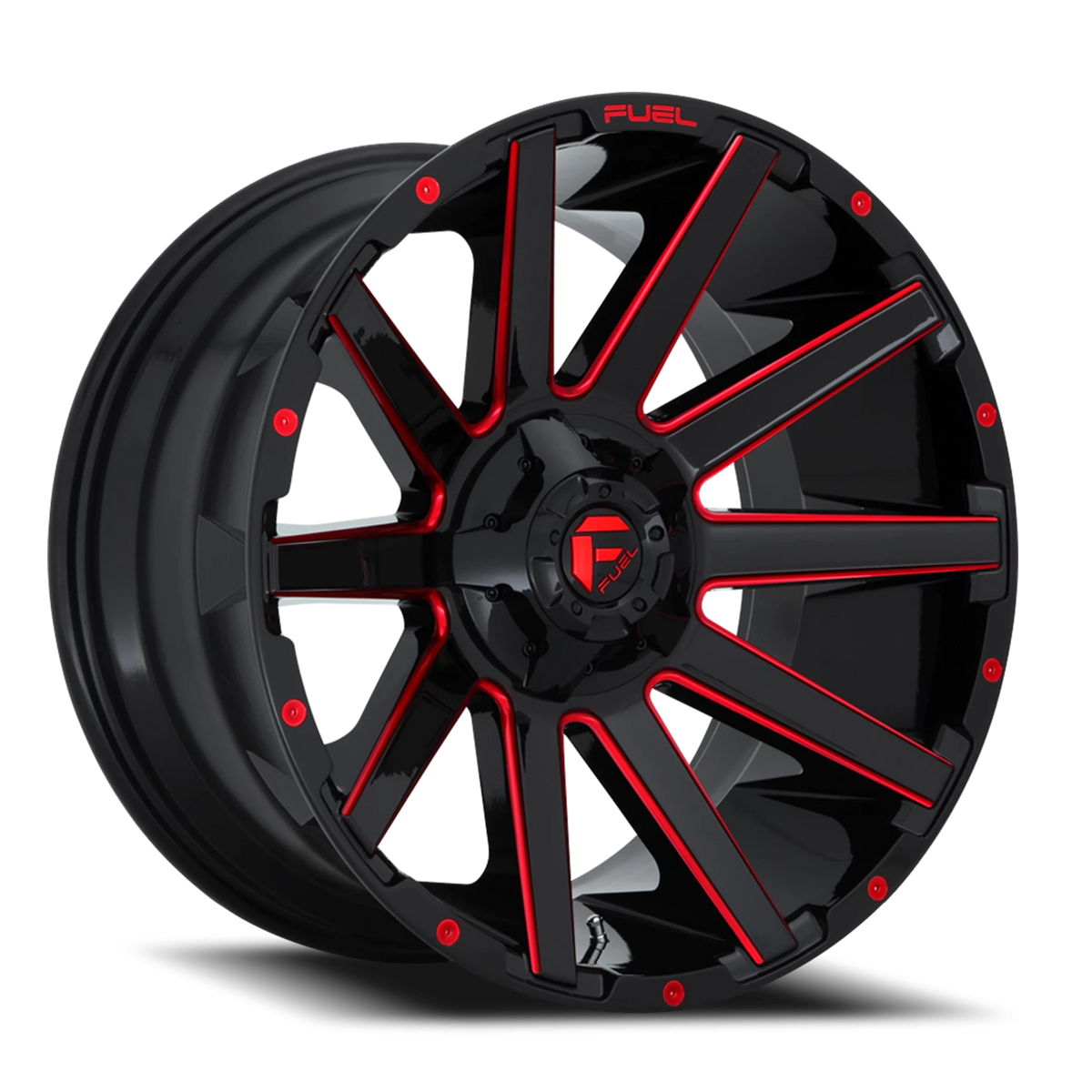 Fuel Contra 22x10 -18 5x139.7mm 110.2mm Gloss Red Milled
