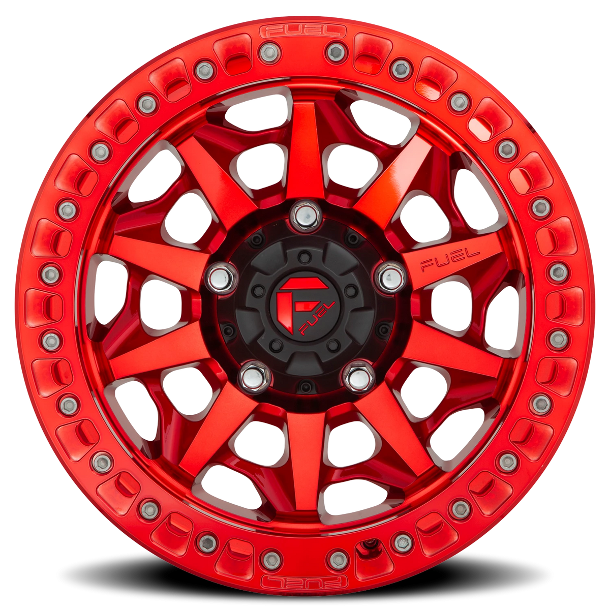 Fuel Covert Beadlock 17x9 -15 5x150mm 110.1mm Candy Red