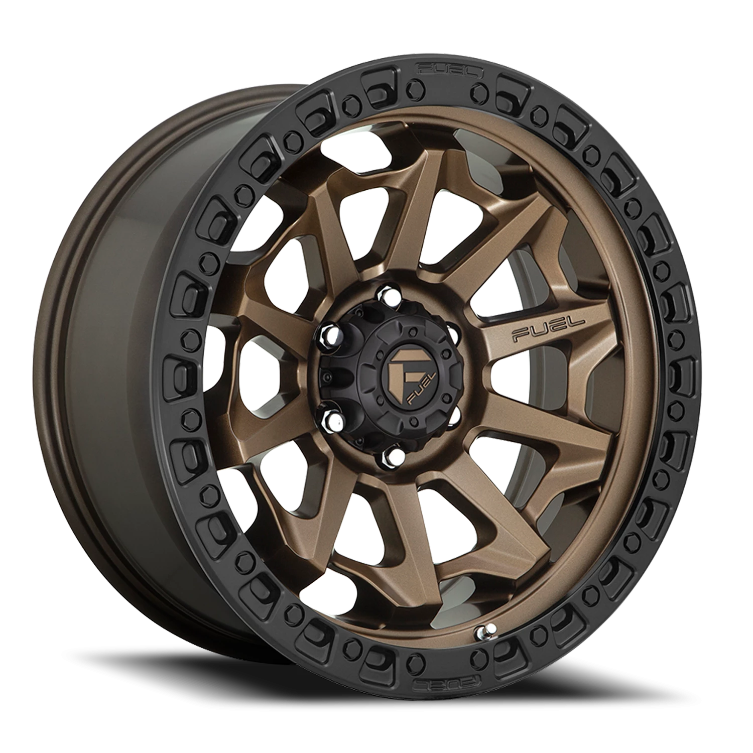 Fuel Covert 17x9" 5x150mm 110.1mm CB -12mm Matte Bronze Black Bead Ring