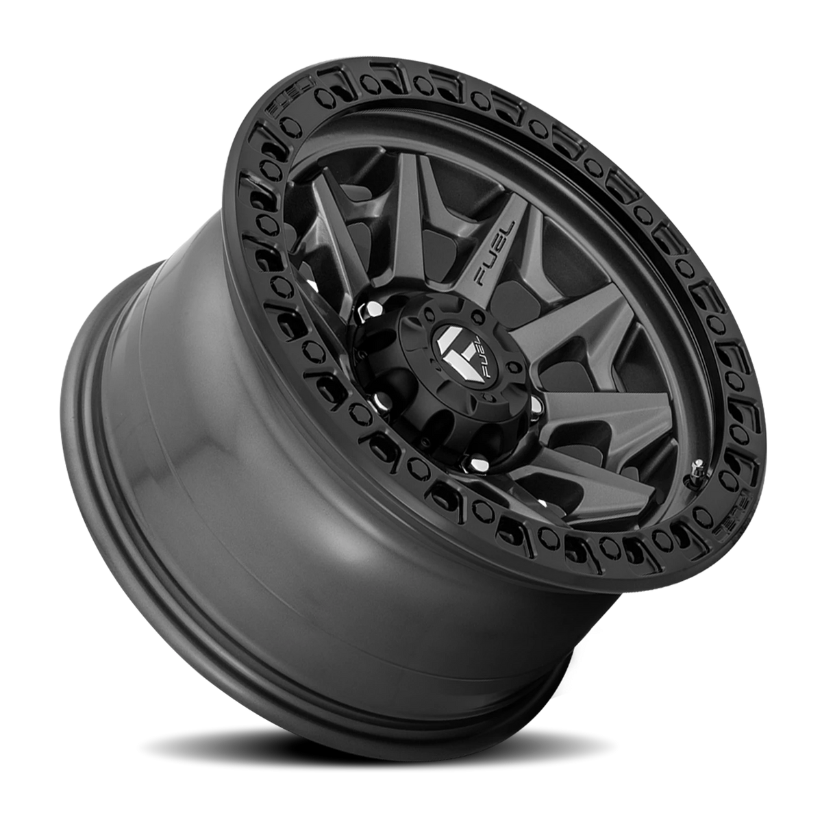 Fuel Covert 20x9 +20 6x139.7mm 106.1mm Matte Gunmetal Black Bead Ring