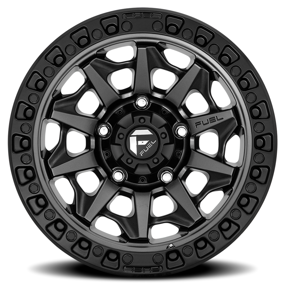 Fuel Covert 20x9 +20 6x139.7mm 106.1mm Matte Gunmetal Black Bead Ring