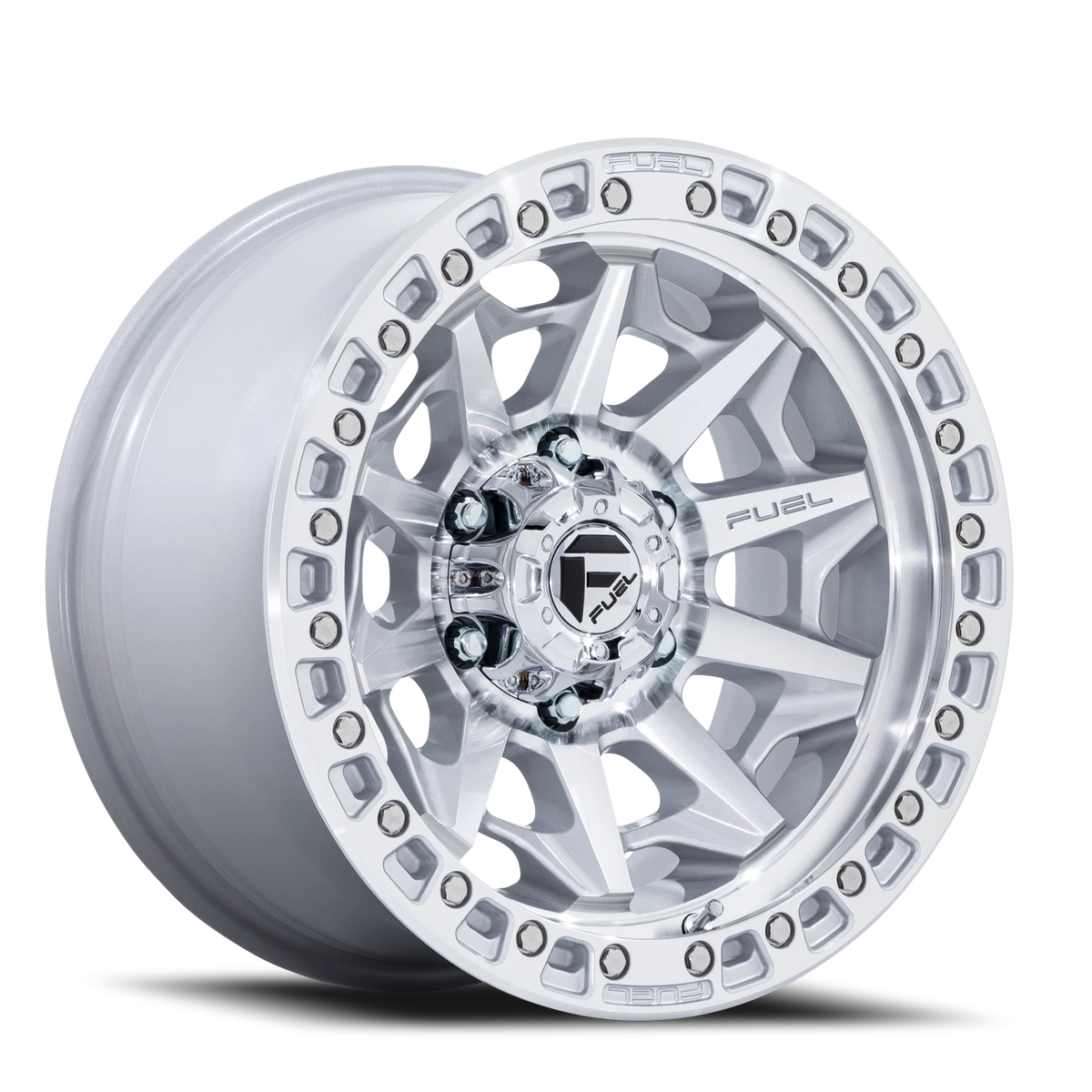 Fuel Covert 20x9 +1 6x135mm 87.1mm Silver Machined Face