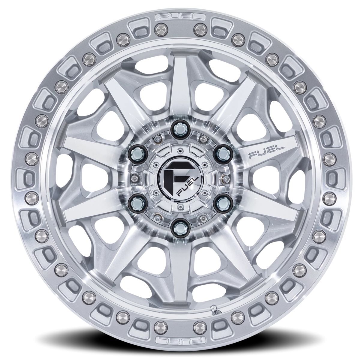 Fuel Covert 20x9 +1 6x135mm 87.1mm Silver Machined Face