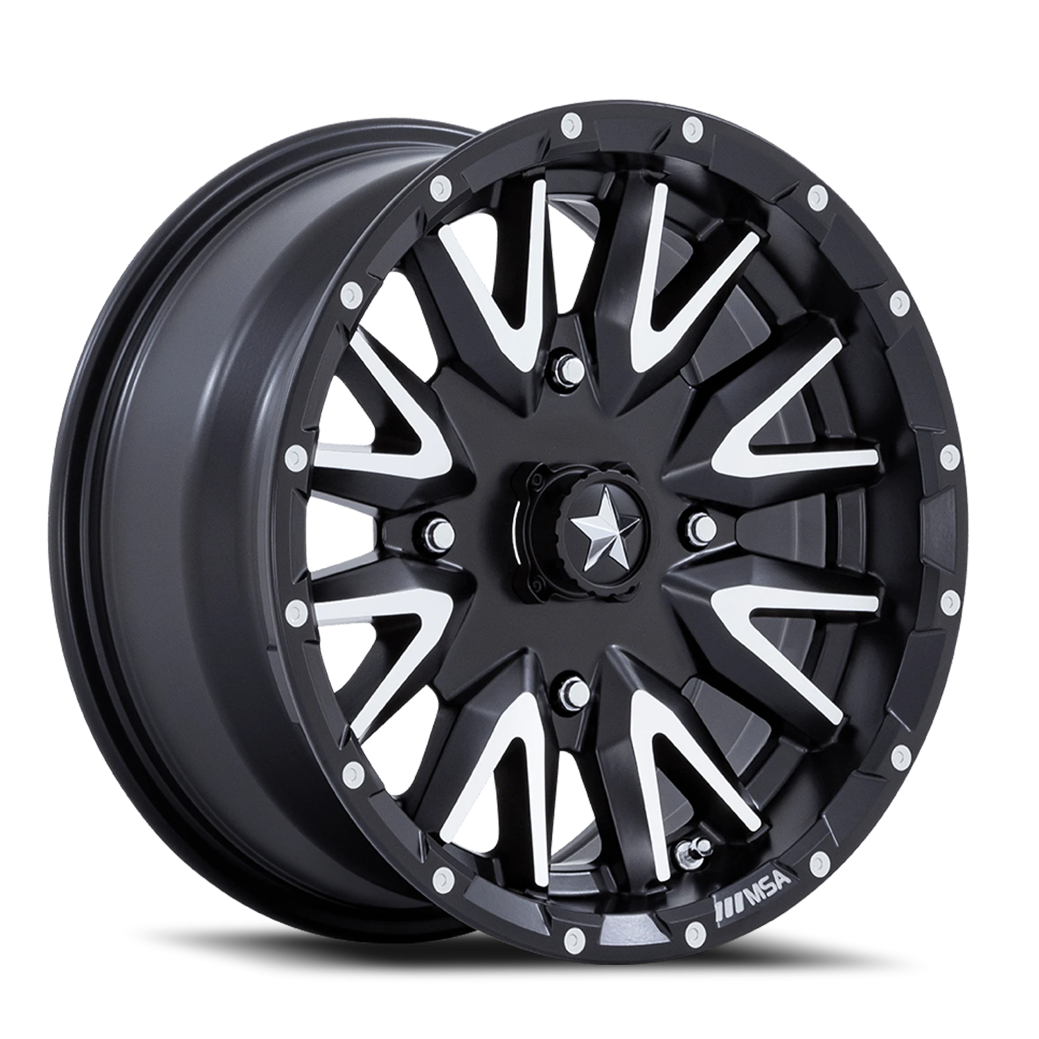 MSA Creed 16x7" 4x110mm 86mm CB +10mm Matte Black Machined