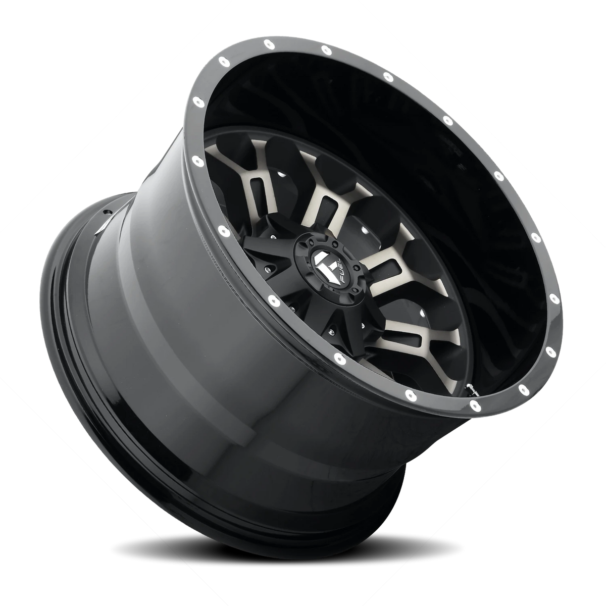 Fuel Crush 18x9 +20 8x180mm 124.3mm Gloss Black Double Dark Tint-Machined Face
