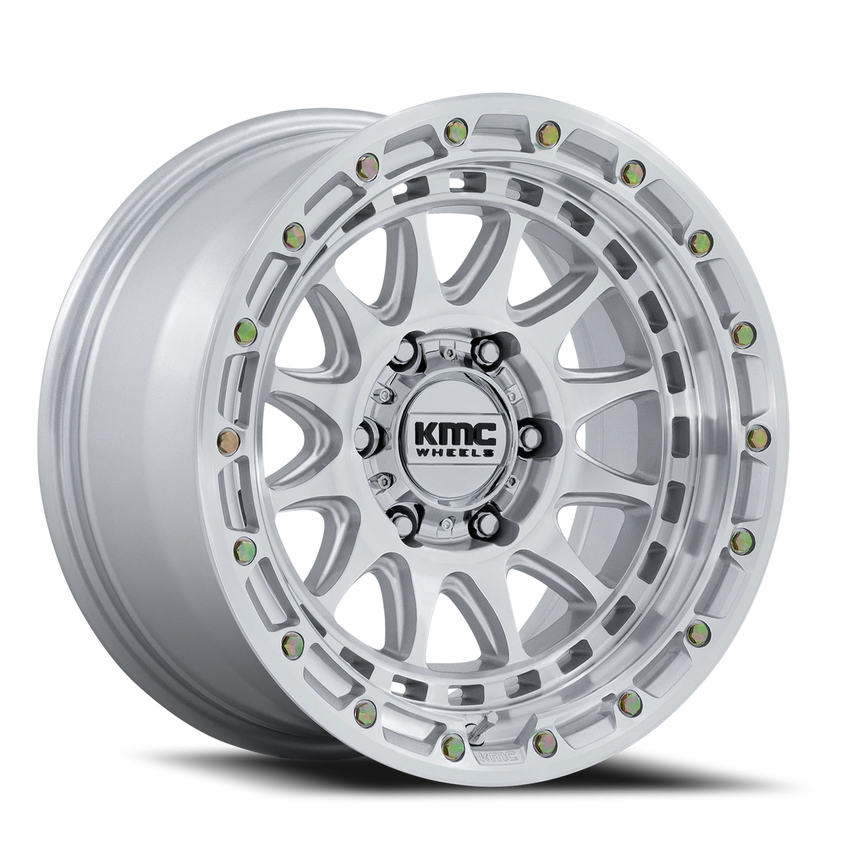 KMC Crux 17x8.5 +0 5x127mm 71.5mm Gloss Silver Machined Face