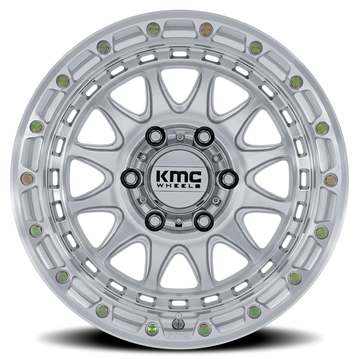 KMC Crux 17x8.5 +0 5x127mm 71.5mm Gloss Silver Machined Face