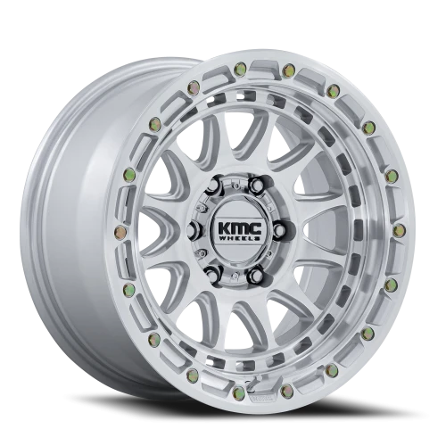 KMC Crux 17x8.5 +25 6x114.3mm 66.06mm Gloss Silver Machined Face