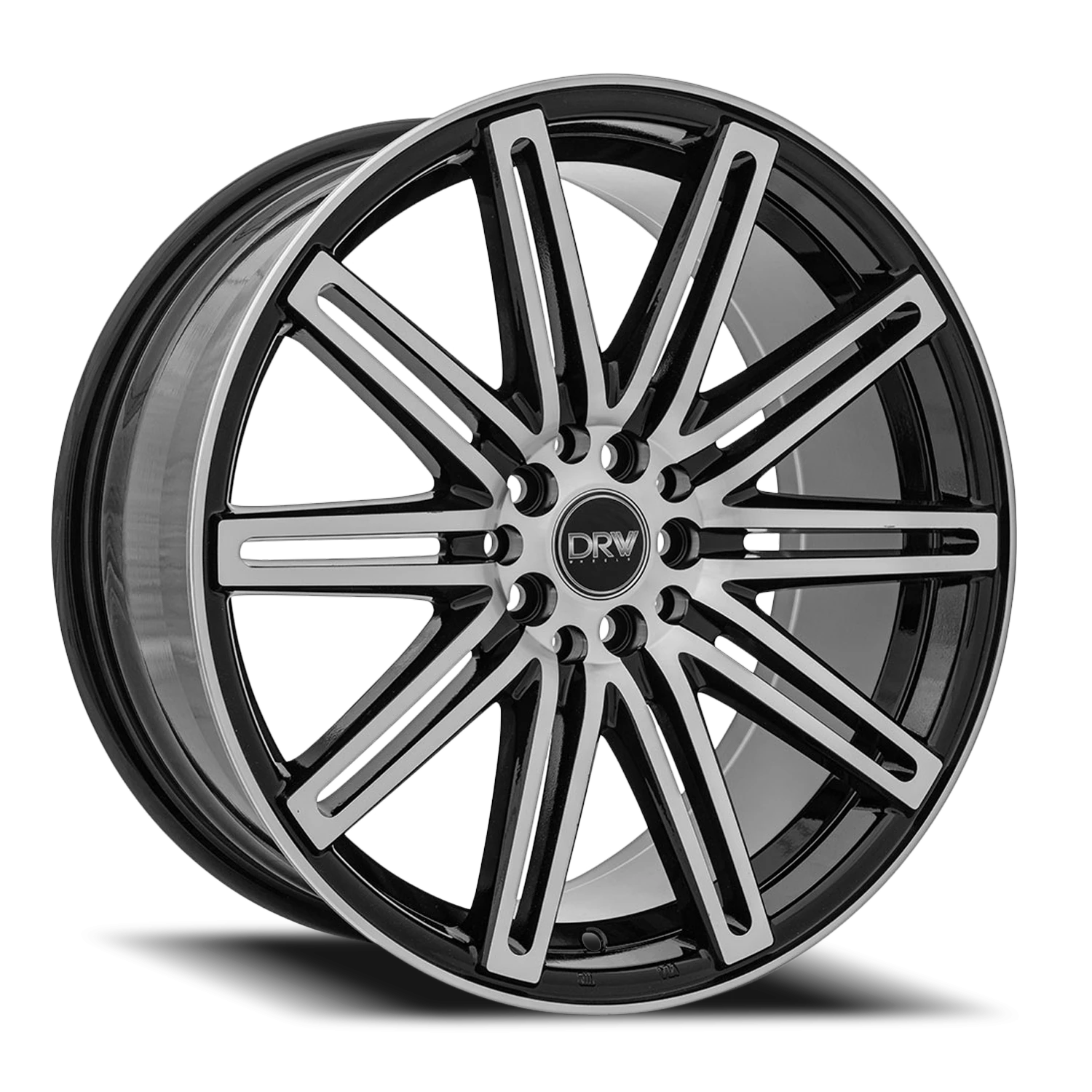 DRW D13 18x8" 5x100mm 73.1mm CB +40mm Gloss Black Machined Face