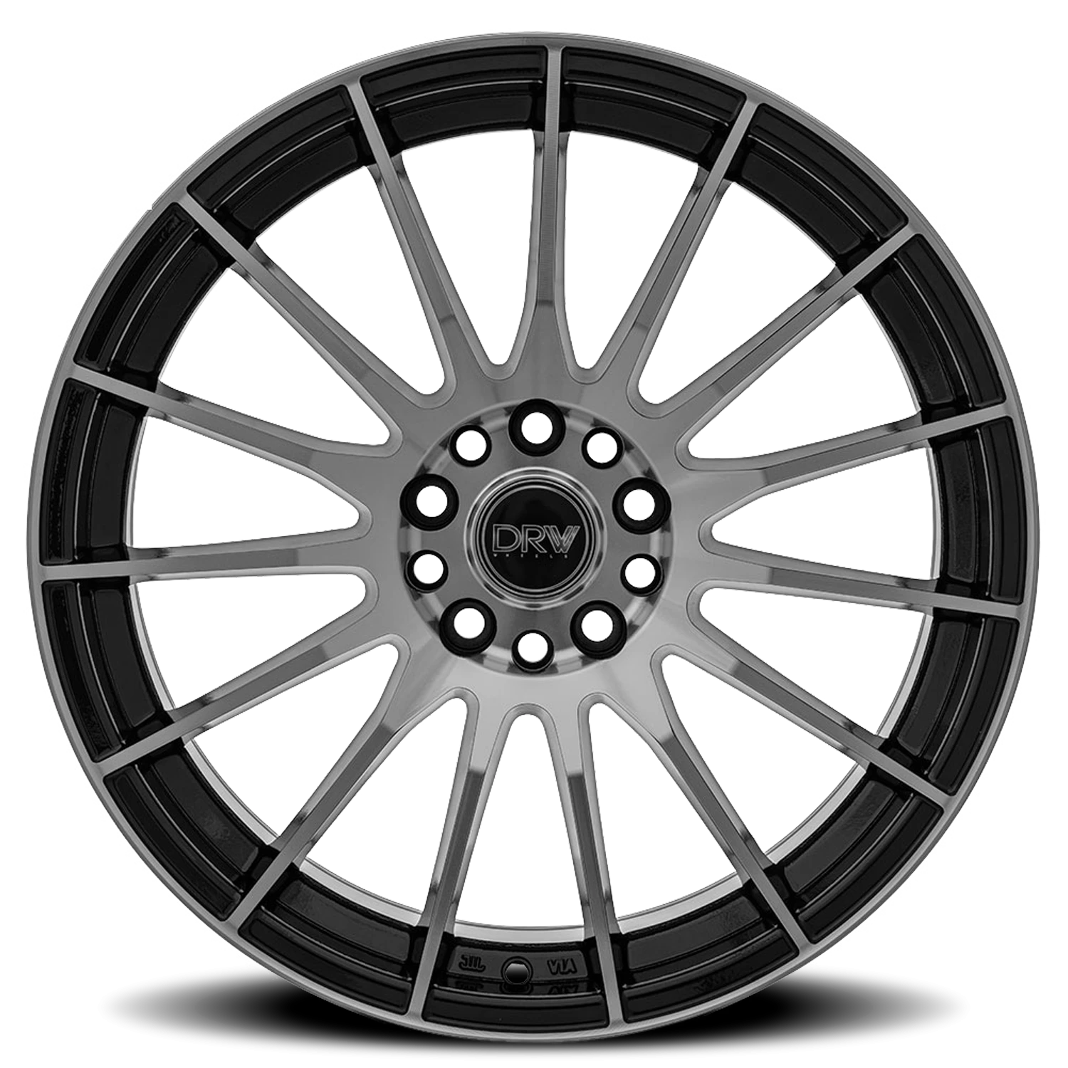 DRW D15 17x7" 4x100mm 73.1mm CB +40mm Gloss Black Machined Face