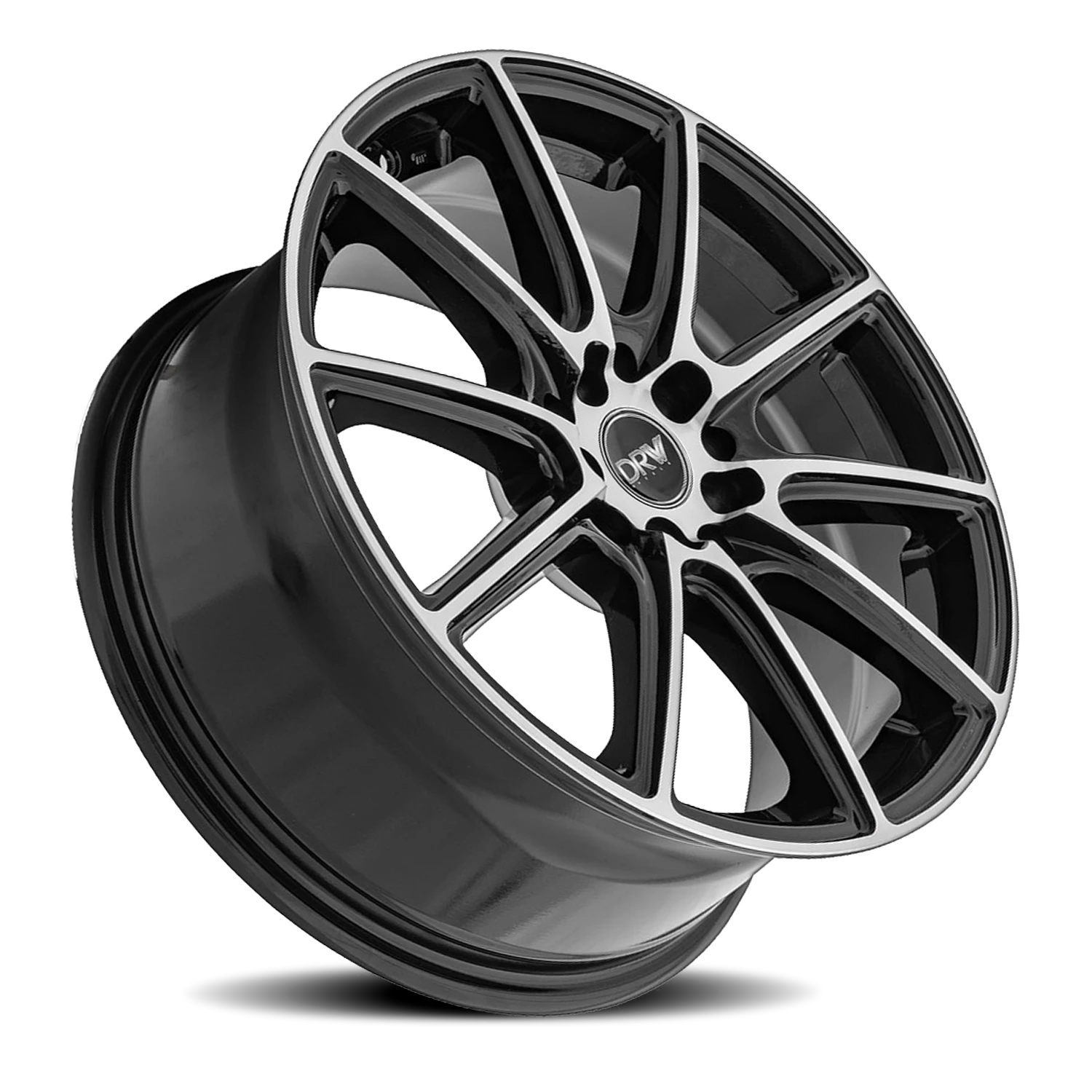 DRW D16 18x8" 5x100mm 73.1mm CB +40mm Gloss Black Machined Face