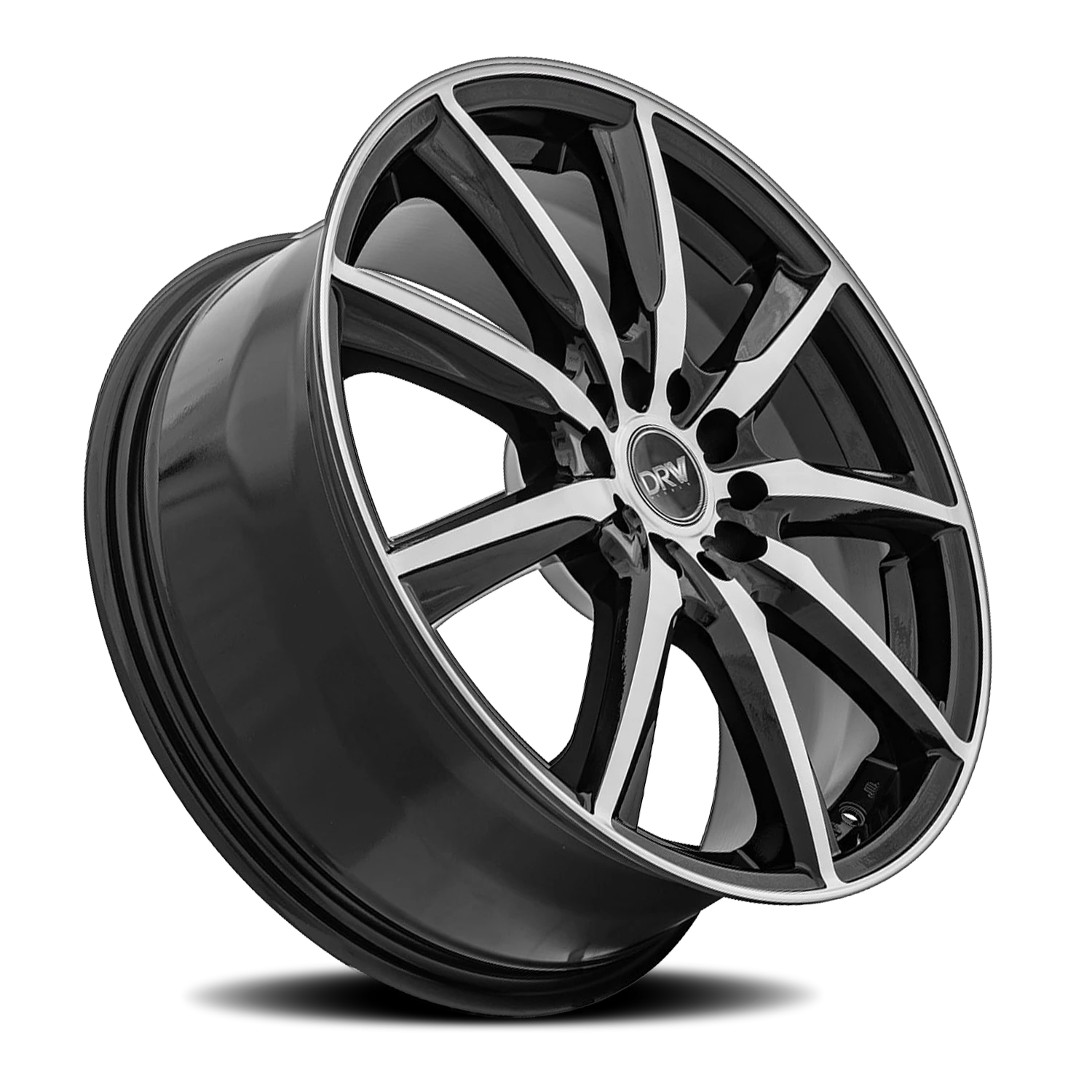 DRW D18 17x7" 4x100mm 73.1mm CB +38mm Gloss Black Machined Face