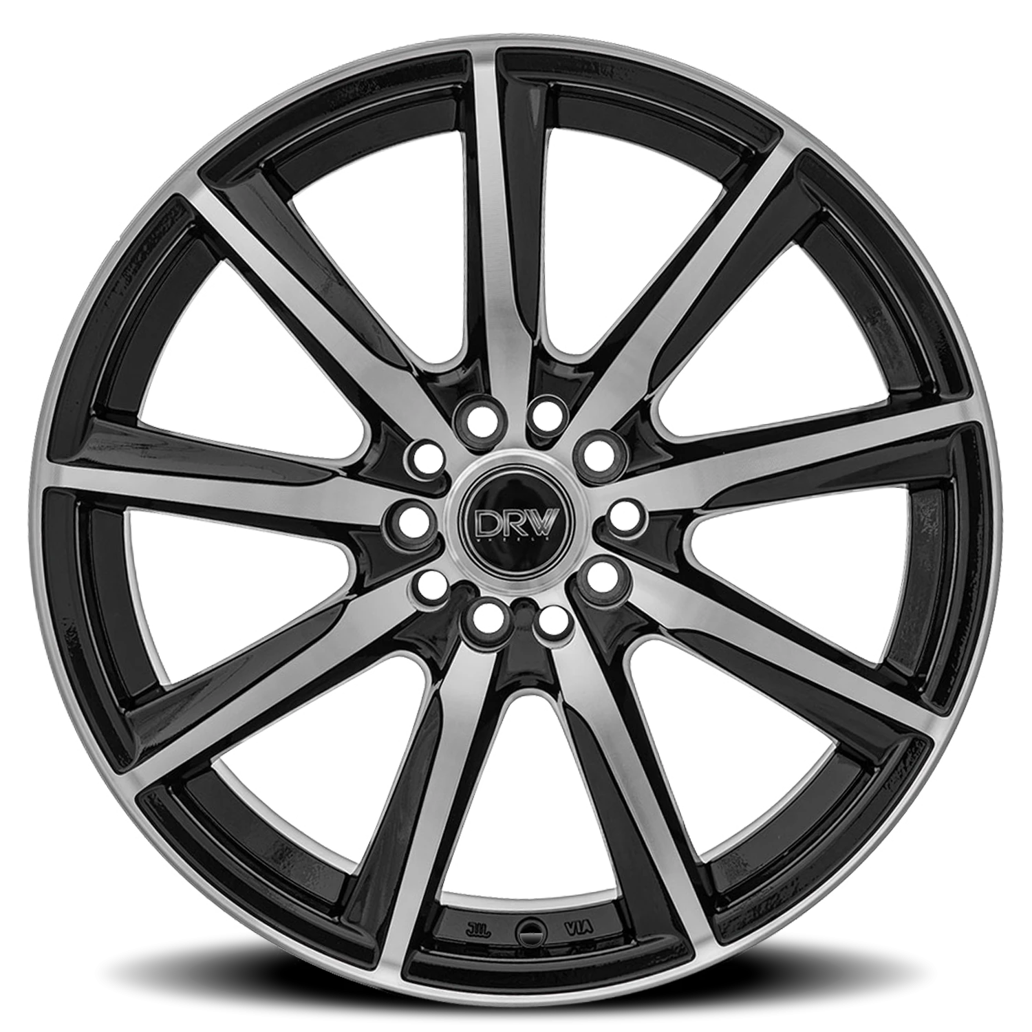 DRW D18 17x7" 4x100mm 73.1mm CB +38mm Gloss Black Machined Face