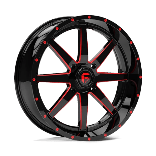 Fuel Wheels D650 MAVERICK UTV - Gloss Black Milled W/ Red Tint - Wheel Warehouse