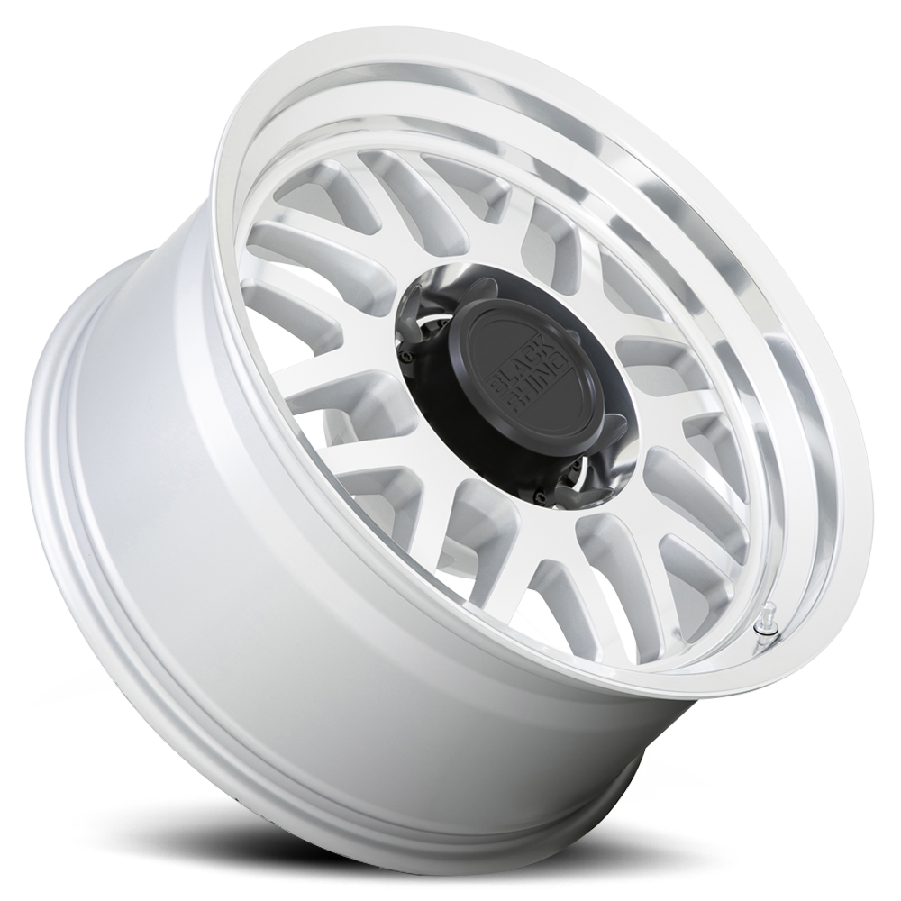 Black Rhino Delta 17x9.5" 8x165.1mm 125.1mm CB -18mm Gloss Silver Mirror Face-Mirror Lip