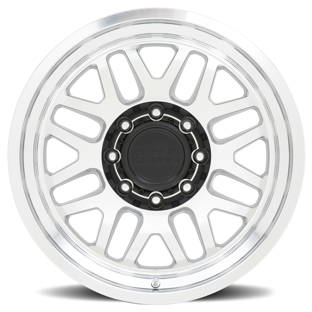Black Rhino Delta 17x9.5" 8x165.1mm 125.1mm CB -18mm Gloss Silver Mirror Face-Mirror Lip