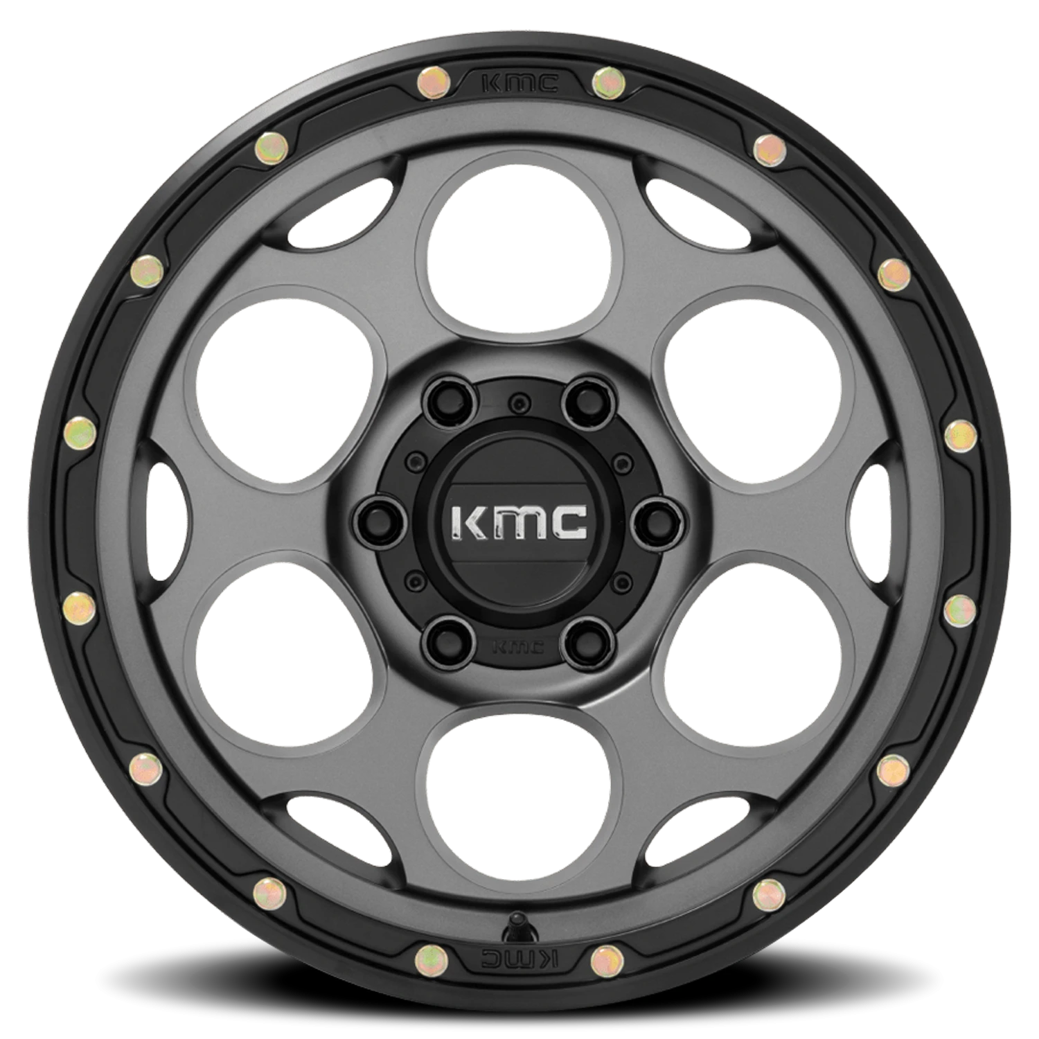 KMC Dirty Harry KM541 GY 18x8.5 +18 6x114.3mm 66.1mm Satin Gray Black Lip