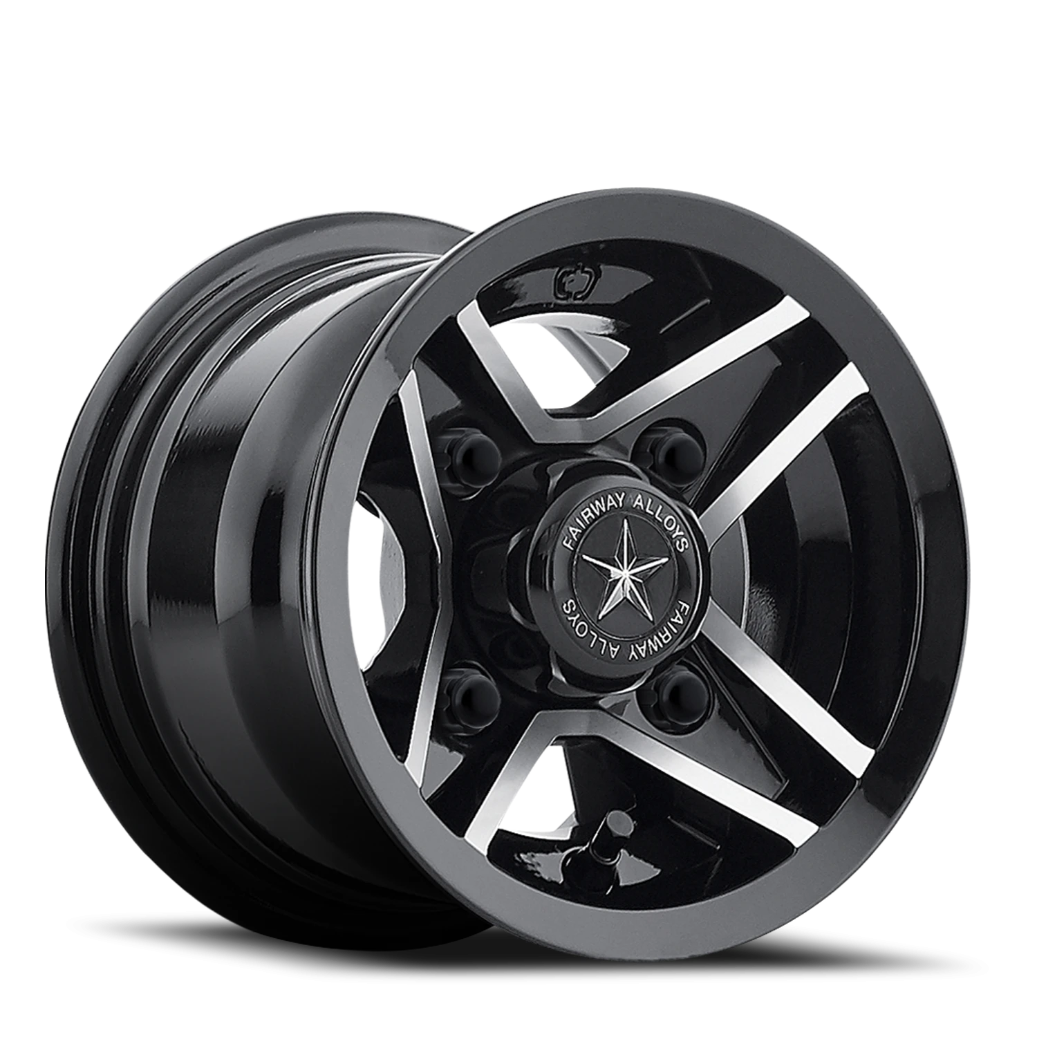 Fairway Alloys Divot 8x7" 4x101.6mm 70.7mm CB 0mm Gloss Black Machined