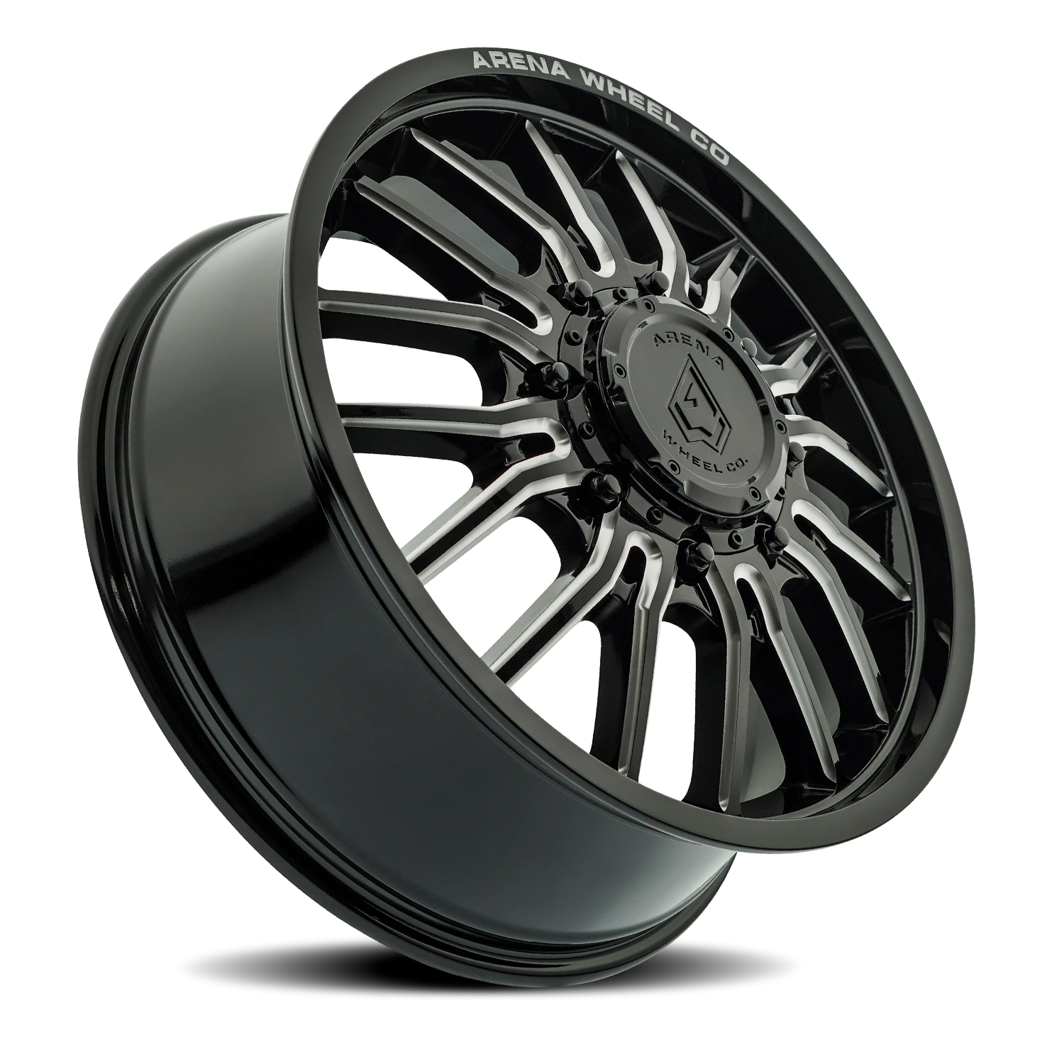 Arena Dually Thunder 20x8.25" 8x200mm 142.24mm CB +105mm Gloss Glossy Black Milled