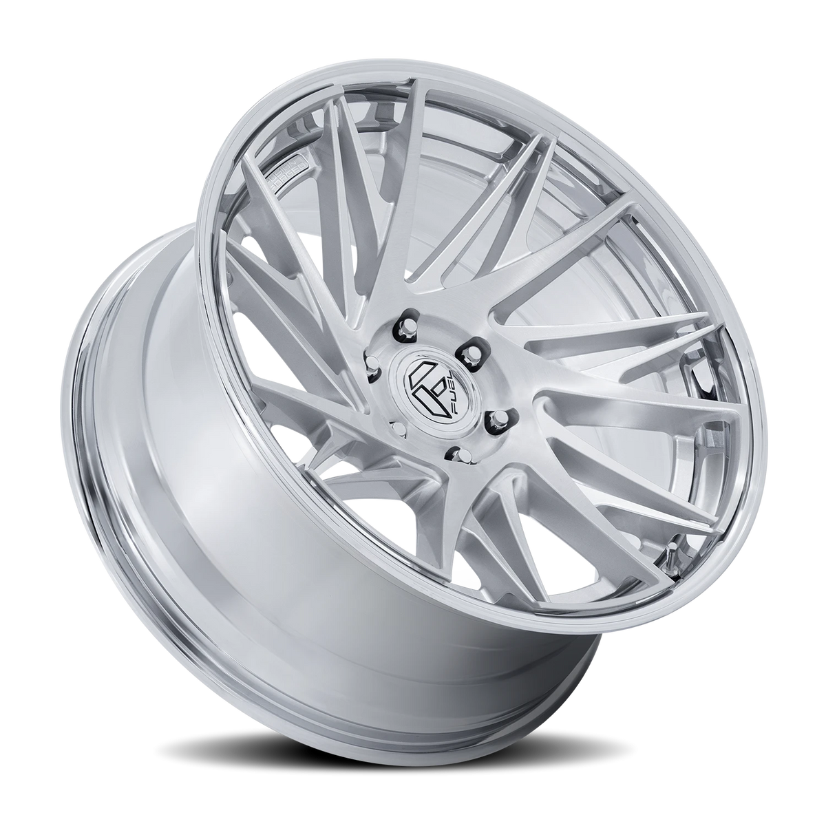 Fuel Dynamo 22x10 -18 6x139.7mm 106.1mm Gloss Silver Brushed-Chrome Lip