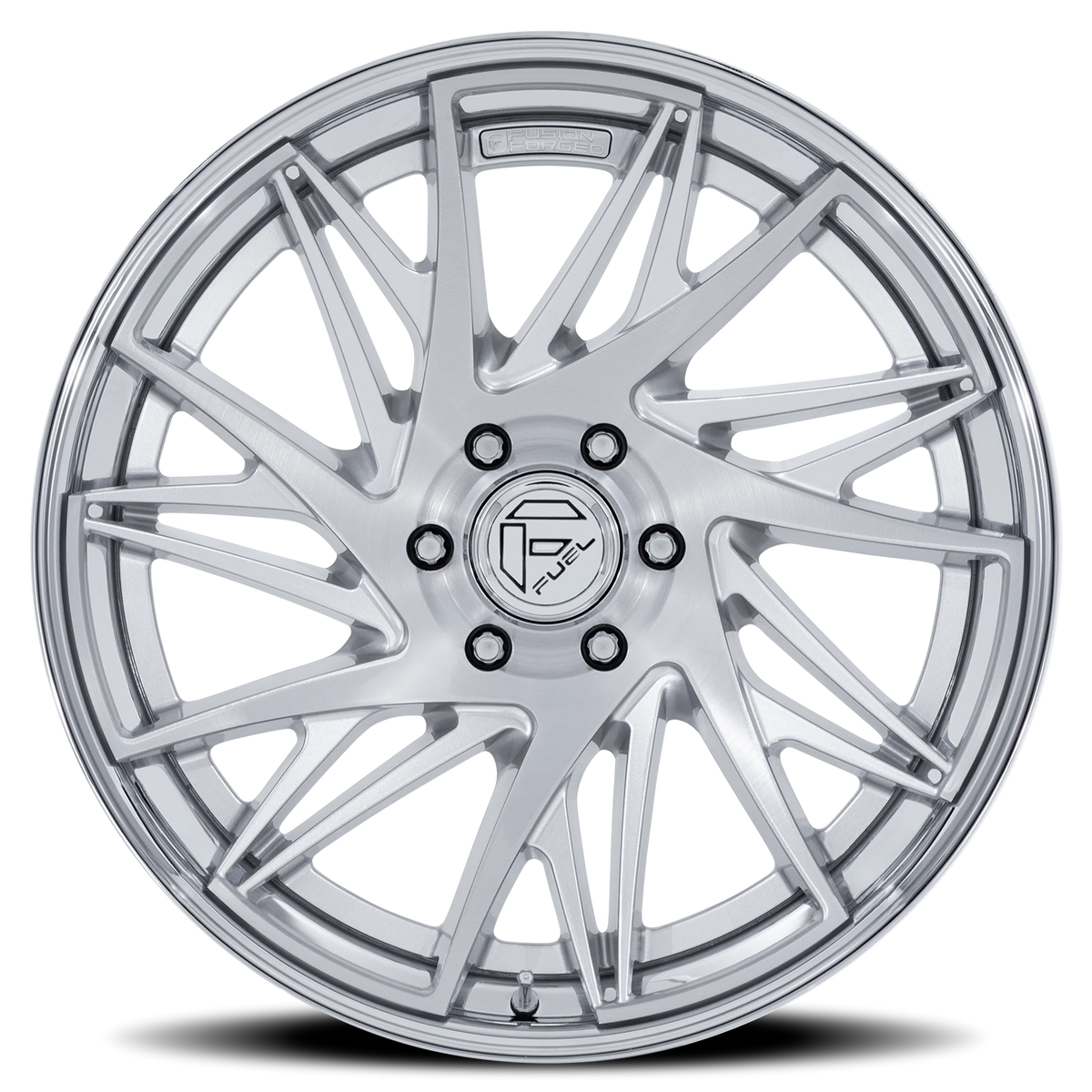 Fuel Dynamo 22x10 -18 6x139.7mm 106.1mm Gloss Silver Brushed-Chrome Lip
