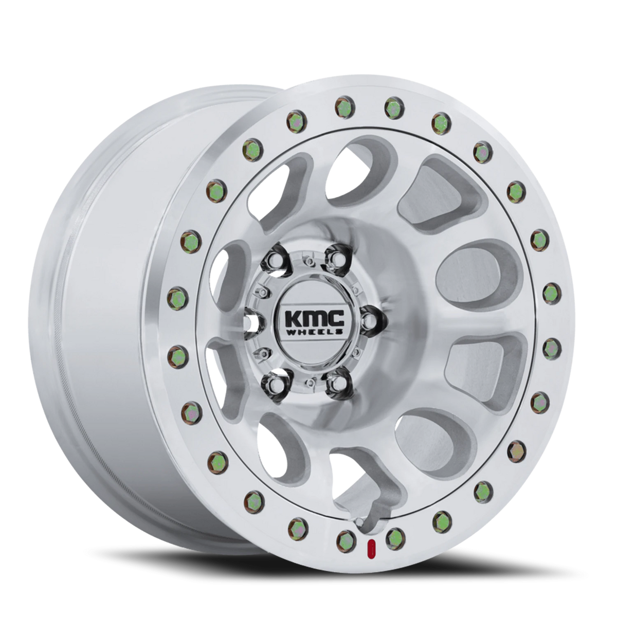 KMC E25 Beadlock 17x9 -12 5x127mm 71.5mm Machined Silver