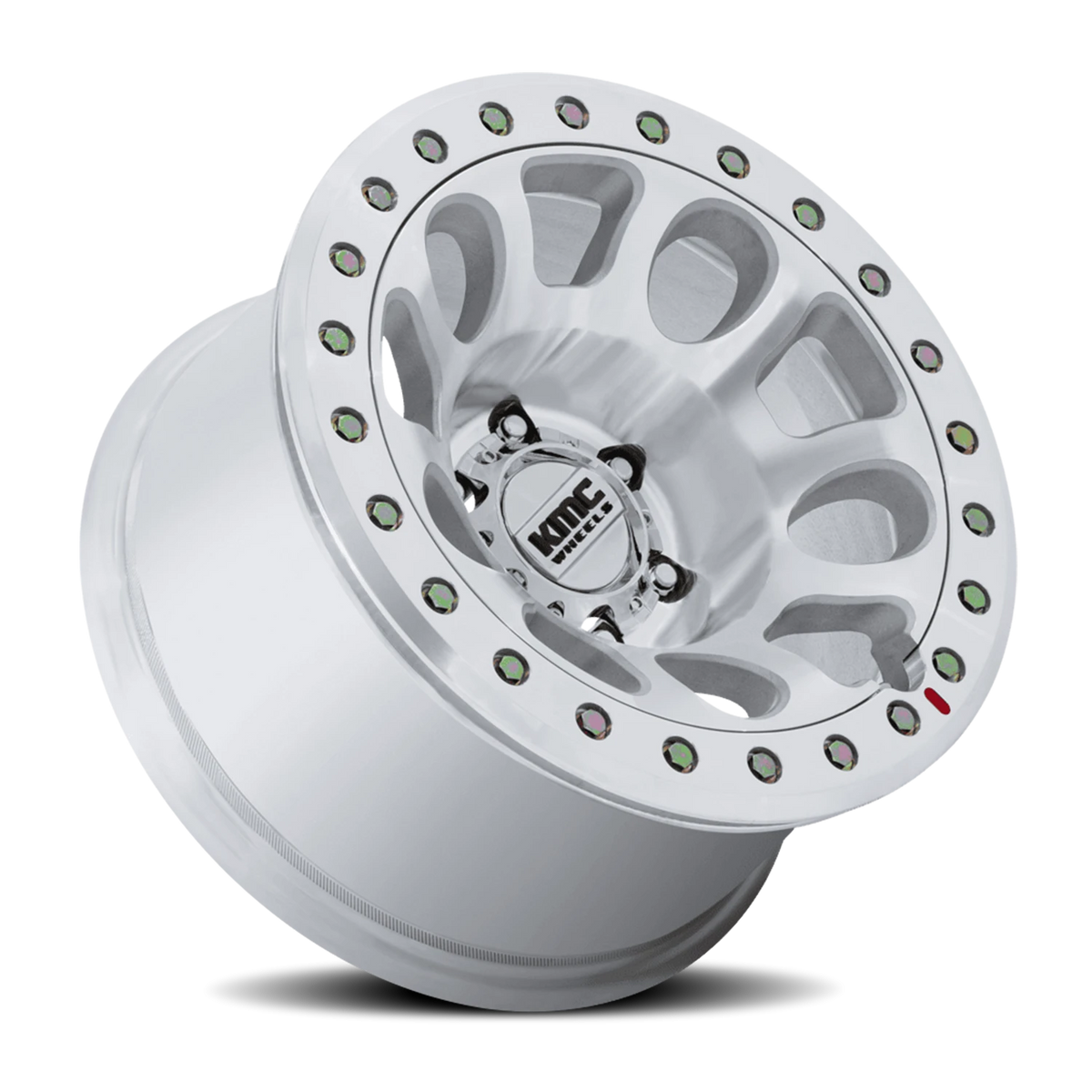 KMC E25 Beadlock 17x9 -12 5x127mm 71.5mm Machined Silver