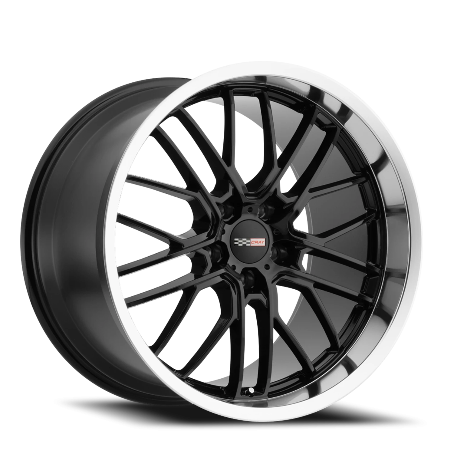 Cray Eagle 19x10.5" 5x120.65mm 70mm CB +69mm Gloss Black Mirror Cut Lip