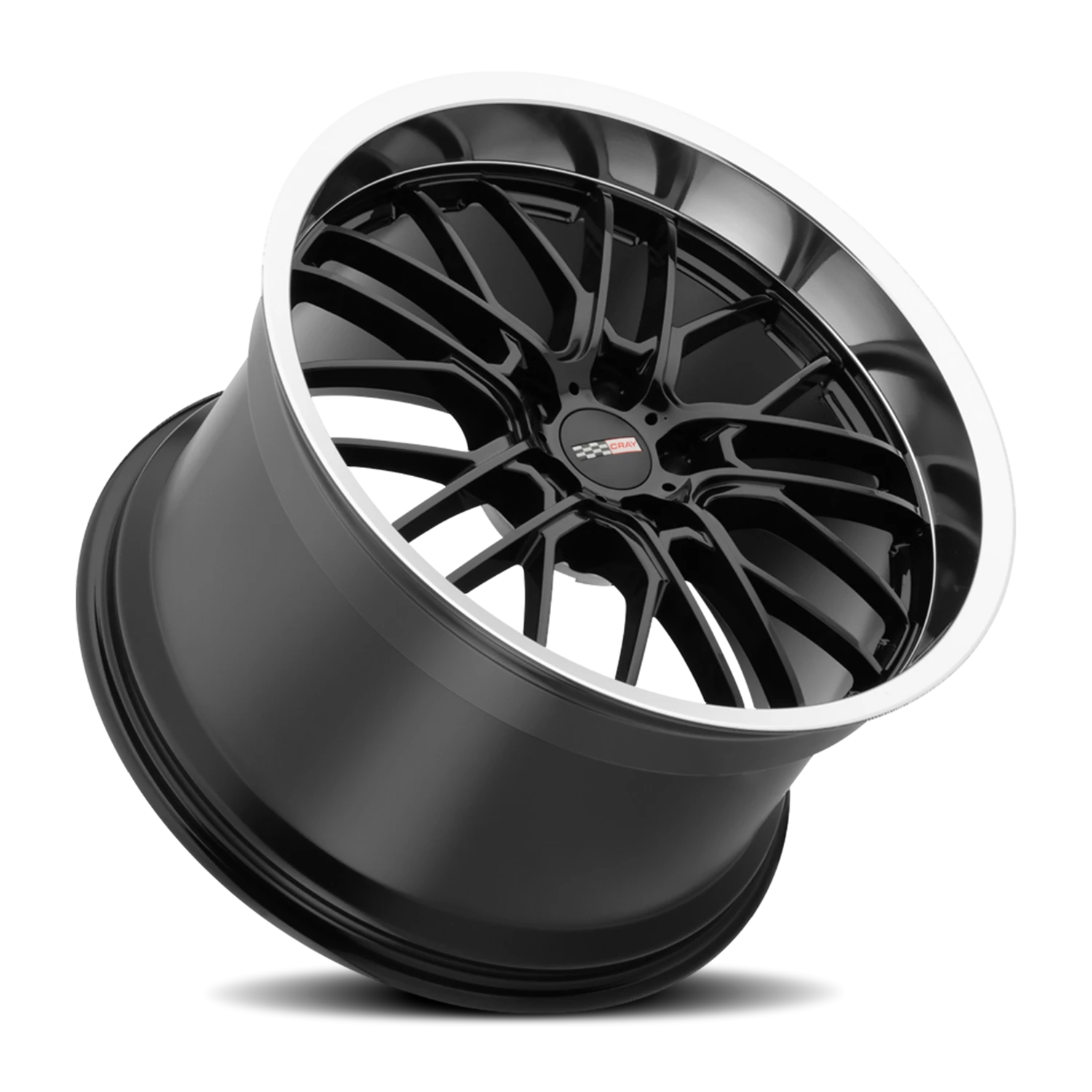 Cray Eagle 19x10.5" 5x120.65mm 70mm CB +69mm Gloss Black Mirror Cut Lip