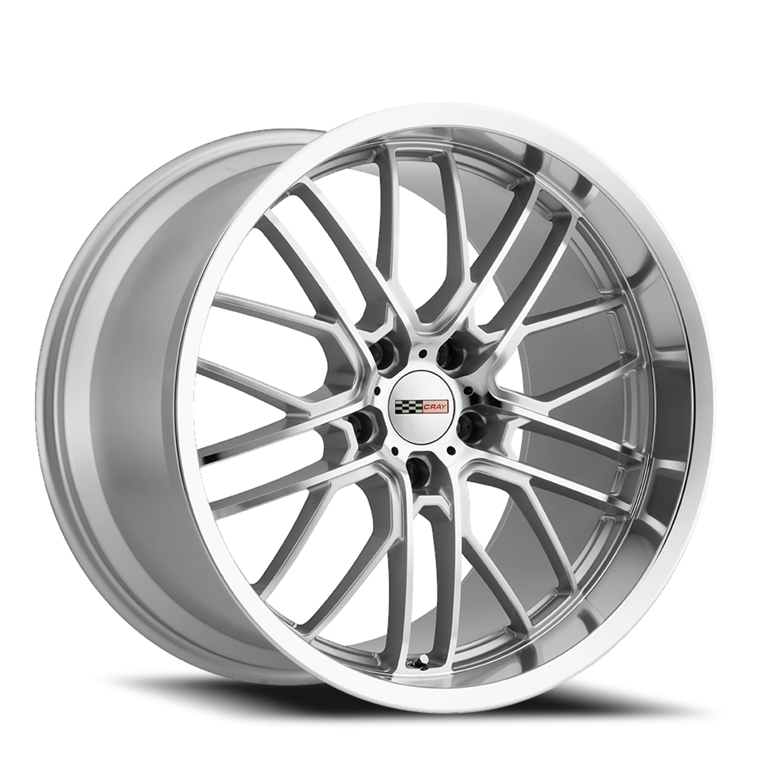 Cray Eagle SL 19x9 +50 5x120.65mm 70mm Silver Mirror Cut Face-Mirror Cut Lip