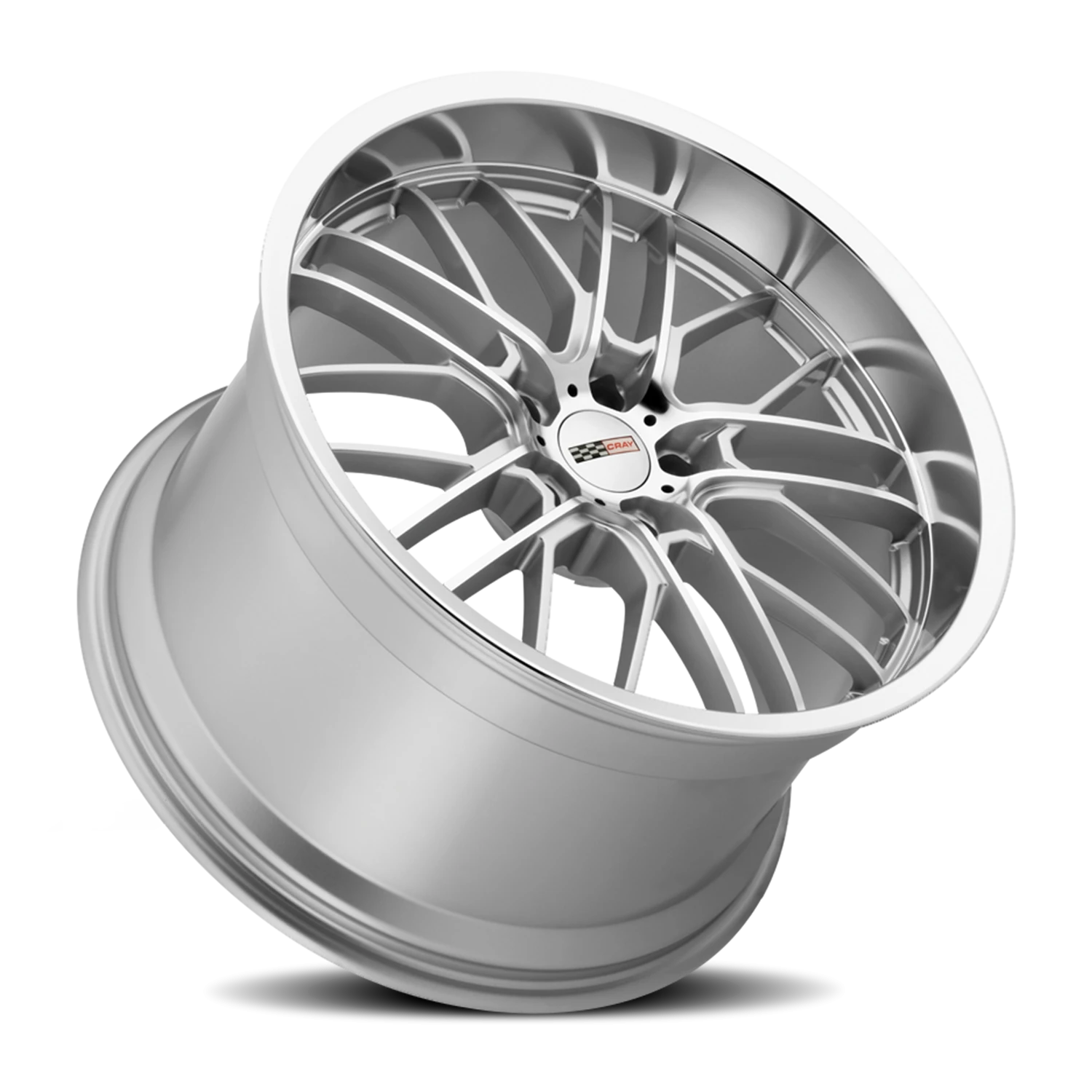 Cray Eagle SL 19x9 +50 5x120.65mm 70mm Silver Mirror Cut Face-Mirror Cut Lip