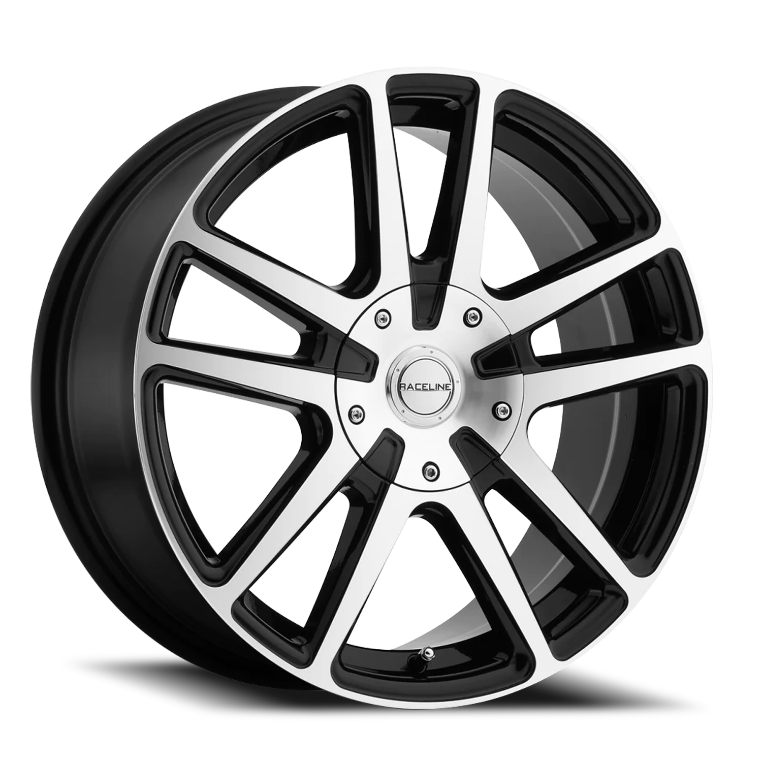 Raceline Encore 17x7.5" 5x108mm 72.62mm CB +40mm Black Machined Face