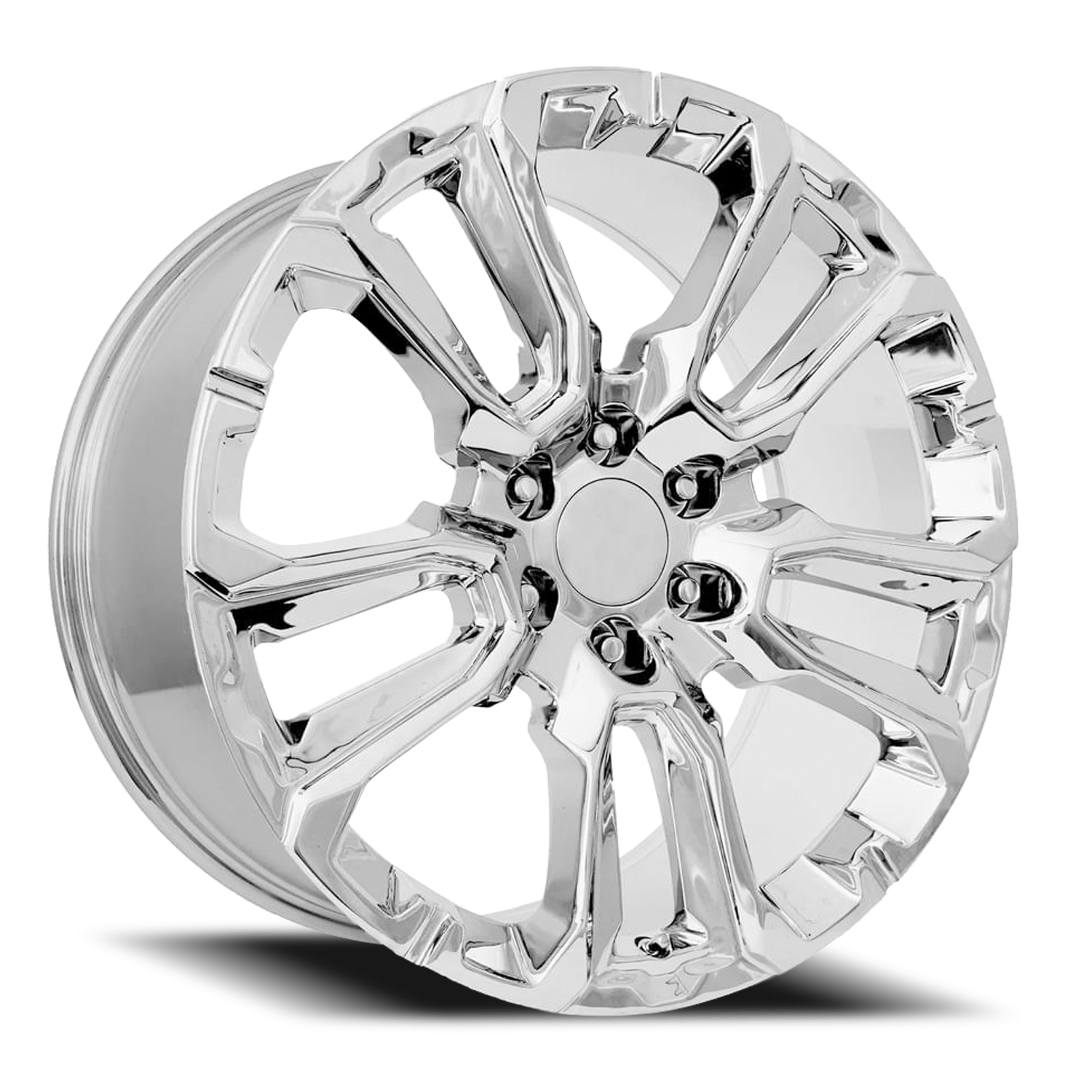 Factory Reproductions FR 201 GM Split 5 Spoke Replica CH 22x9 +28 6x139.7mm 78.1mm Chrome