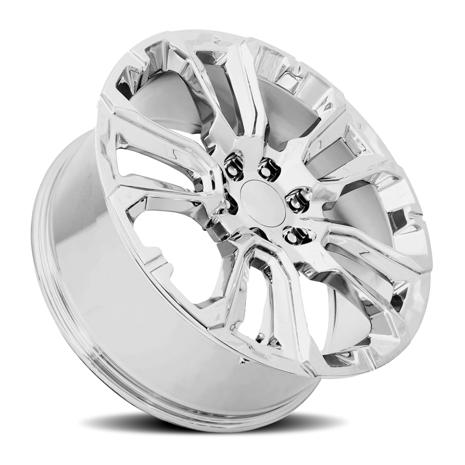Factory Reproductions FR 201 GM Split 5 Spoke Replica CH 22x9 +28 6x139.7mm 78.1mm Chrome