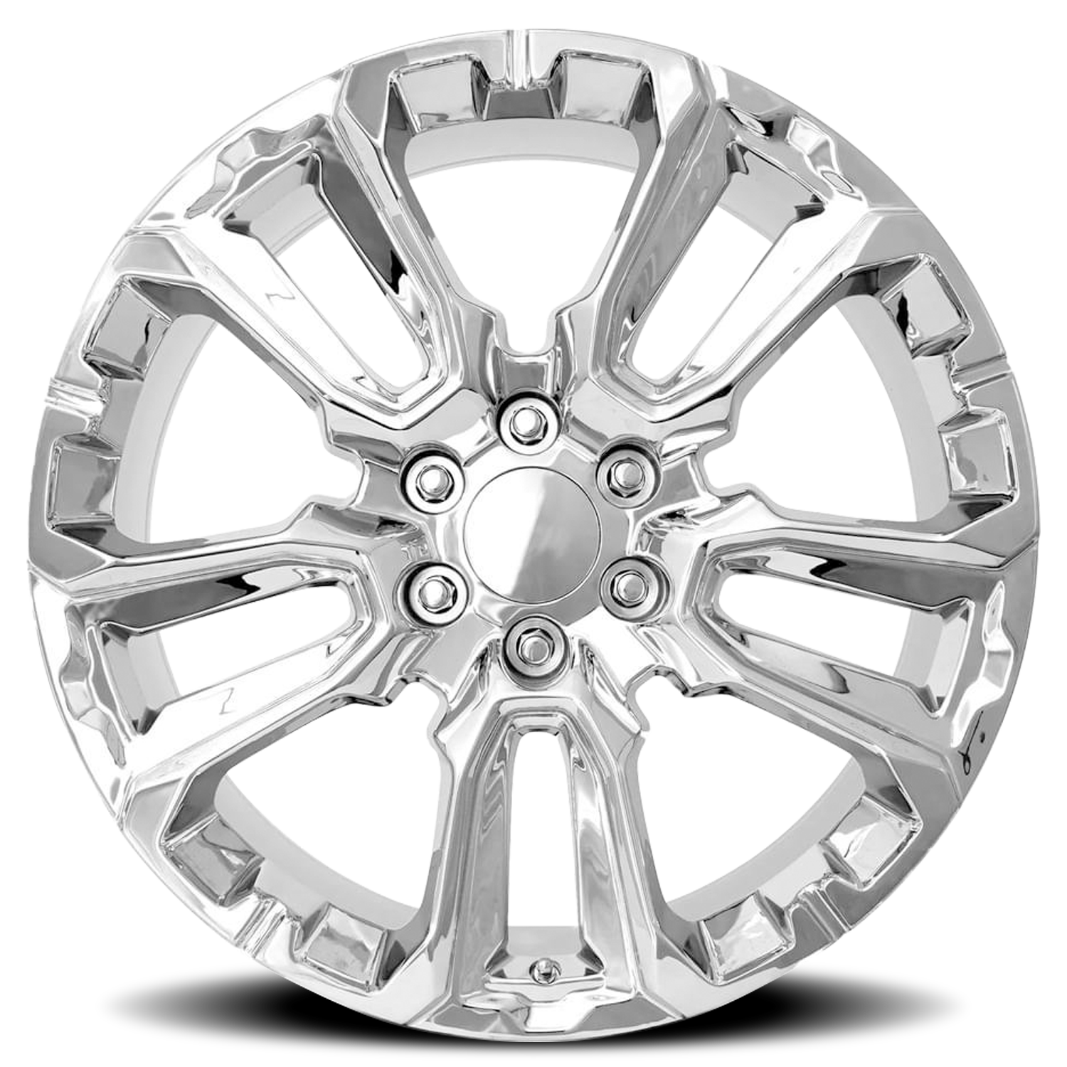 Factory Reproductions FR 201 GM Split 5 Spoke Replica CH 22x9 +28 6x139.7mm 78.1mm Chrome