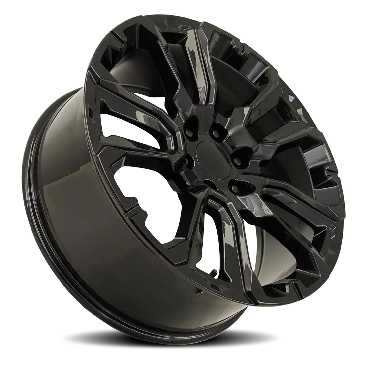 Factory Reproductions FR 201 GM Split 5 Spoke Replica GB 22x9 +28 6x139.7mm 78.1mm Gloss Black