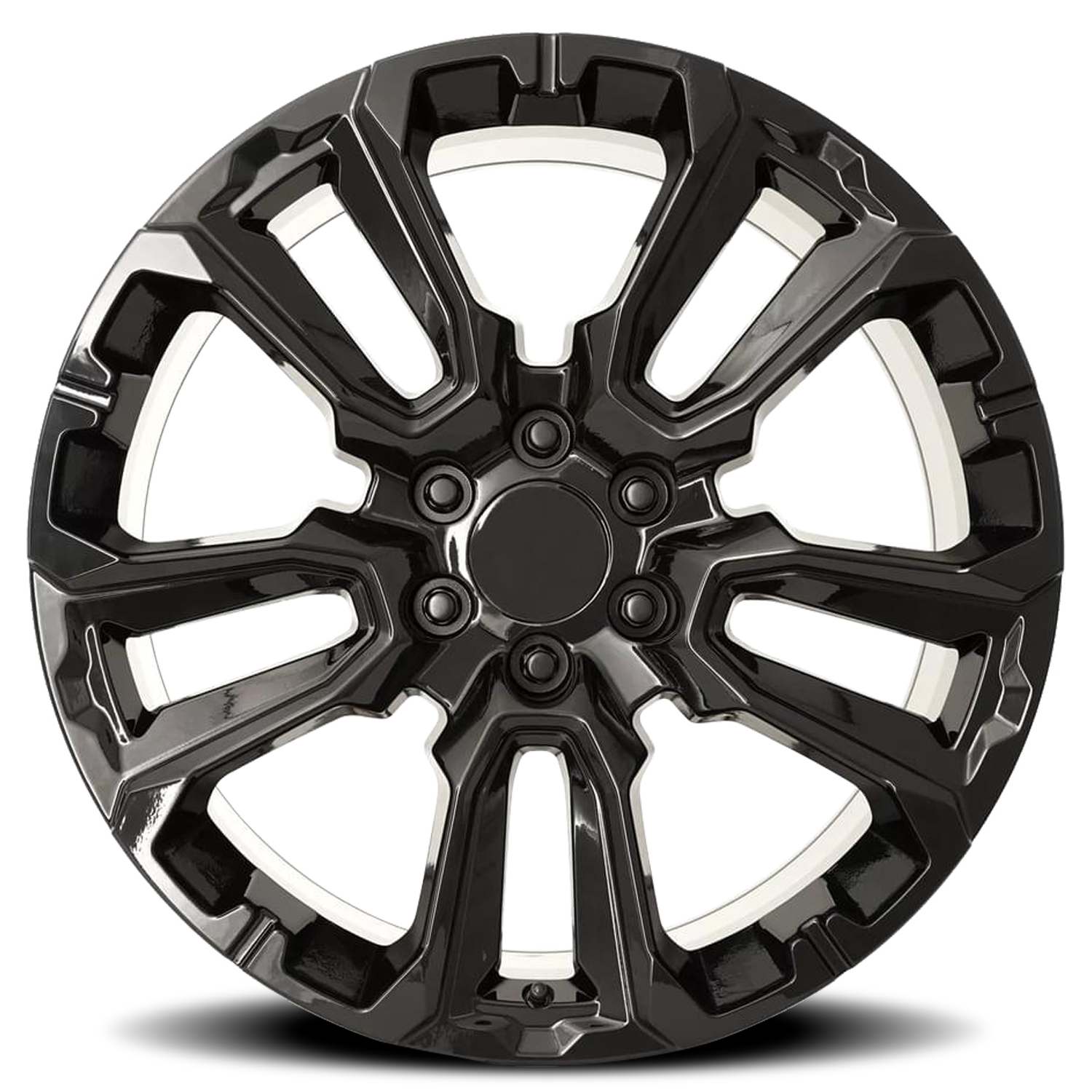 Factory Reproductions FR 201 GM Split 5 Spoke Replica GB 22x9 +28 6x139.7mm 78.1mm Gloss Black