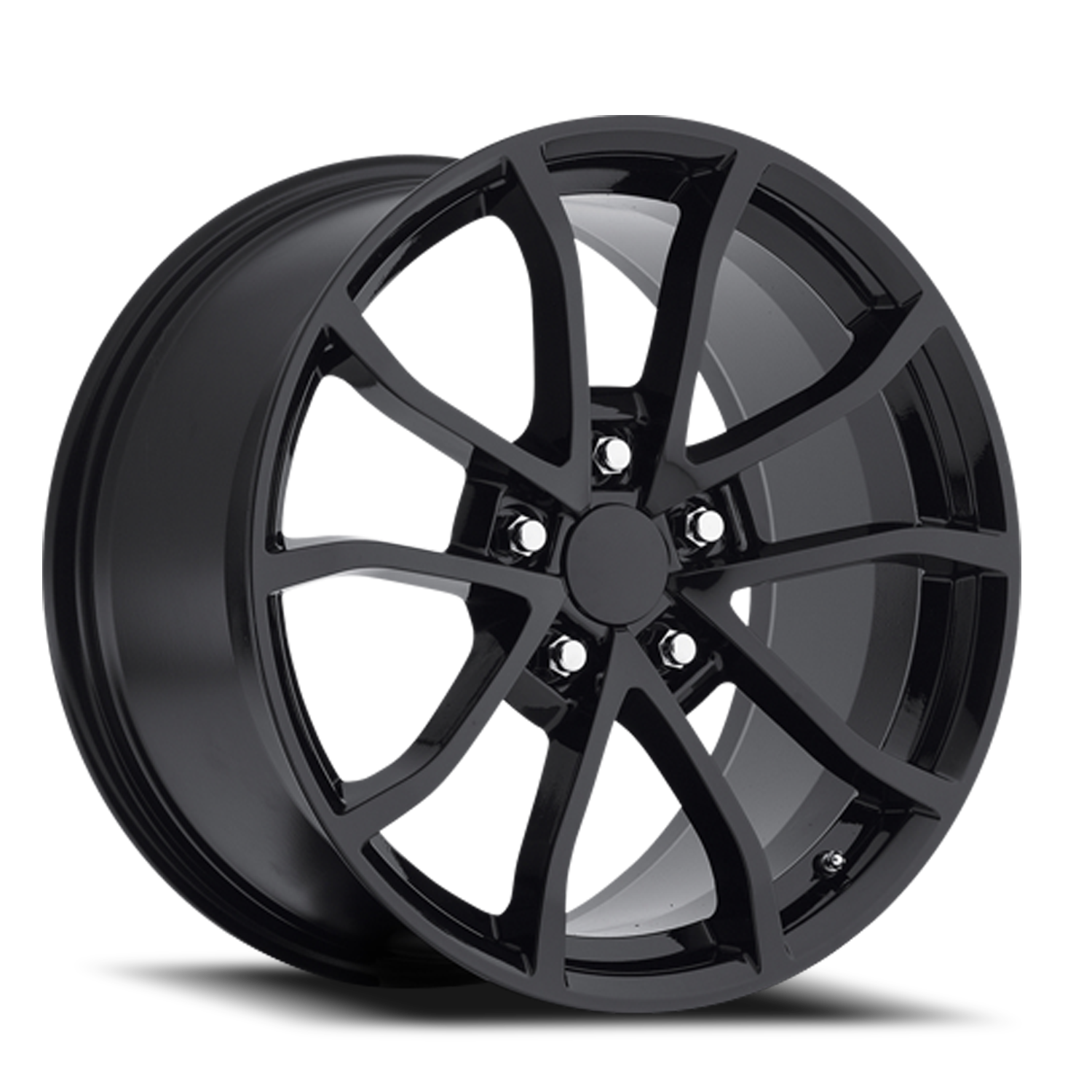 Factory Reproductions FR 25 2012 C6 Corvette Cup Replica GB 19x10 +79 5x120.65mm 70.3mm Gloss Black