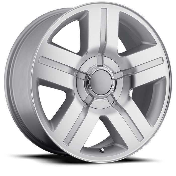 Factory Reproductions FR 37 Chevrolet Texas Silverado Replica SL 20x8.5 +30 6x139.7mm 78.1mm Gloss Silver Machined Face