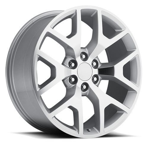 Factory Reproductions FR 44 GMC Sierra Replica SL 22x9 +31 6x127mm 78.1mm Gloss Silver Machined Face