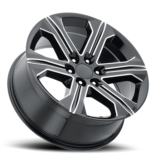 Factory Reproductions FR 47 2018 GMC Sierra Replica GB-M 24x10 +30 6x139.7mm 78.1mm Gloss Black Milled Ball