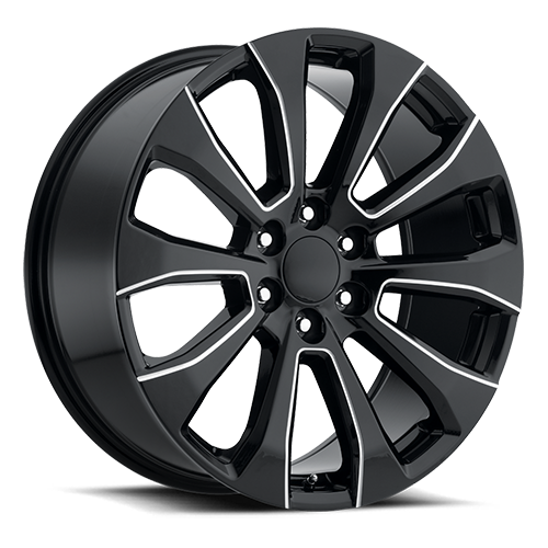 Factory Reproductions FR 92 2019 GM Silverado High Country Replica GB-M 22x9 +28 6x139.7mm 78.1mm Gloss Black Milled Ball