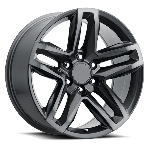Factory Reproductions FR 94 Cheverolet Silverado Z71 Split 5 Replica GY 22x9 +15 5x139.7mm 78.1mm Satin TItanium Grey Machined Face-Dark Clear